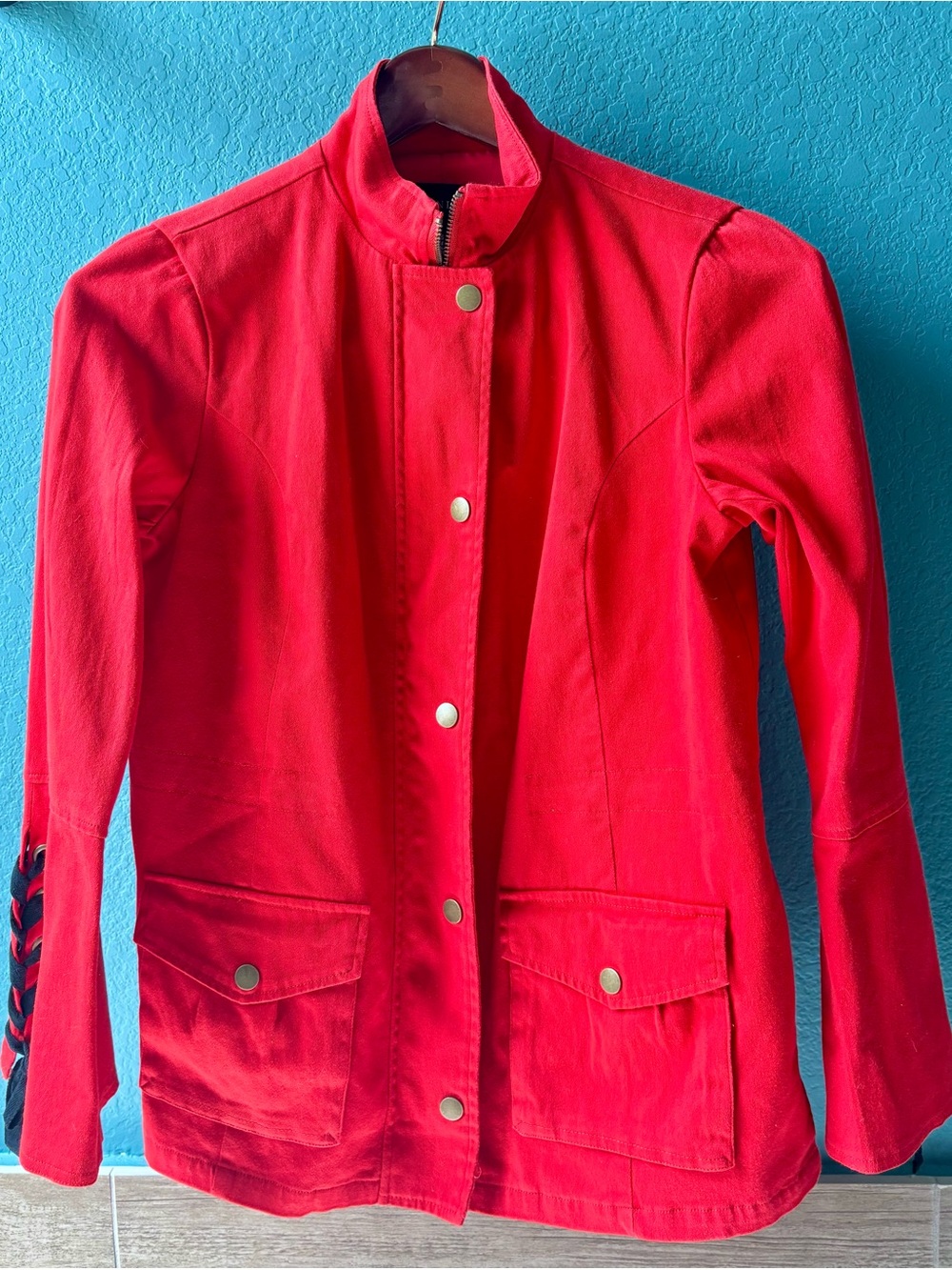 Colleen Lopez Vibrant Red Utility Jacket